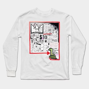 Mijumi Full Page Doodle 2 Black Long Sleeve T-Shirt